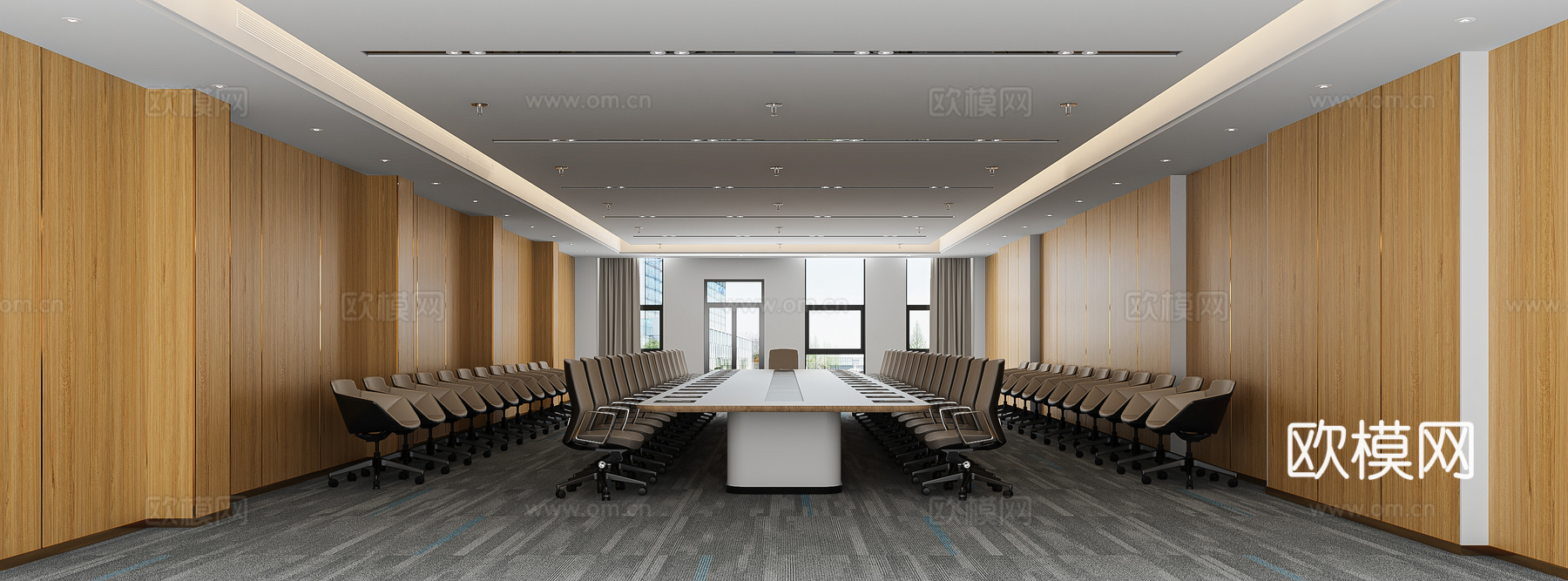 现代会议室3d模型下载