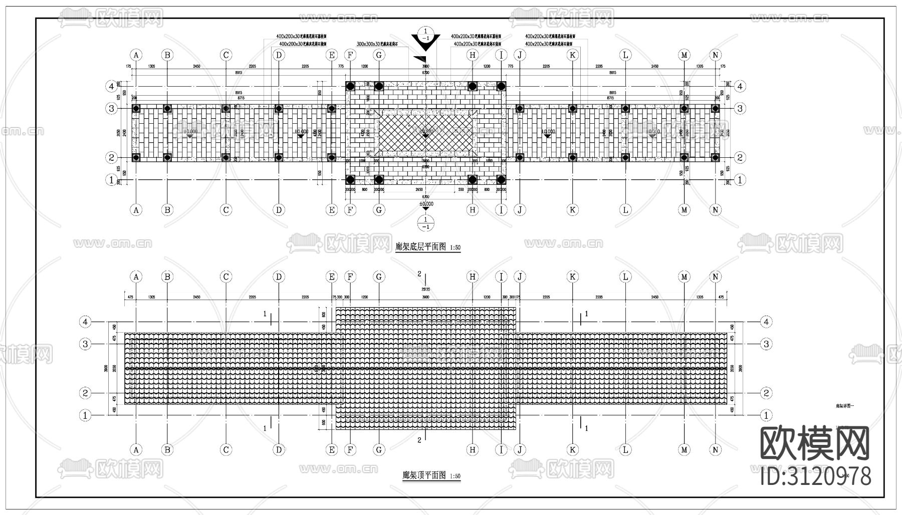 乡村振新景观土建cad施工图下载（渲染图5）
