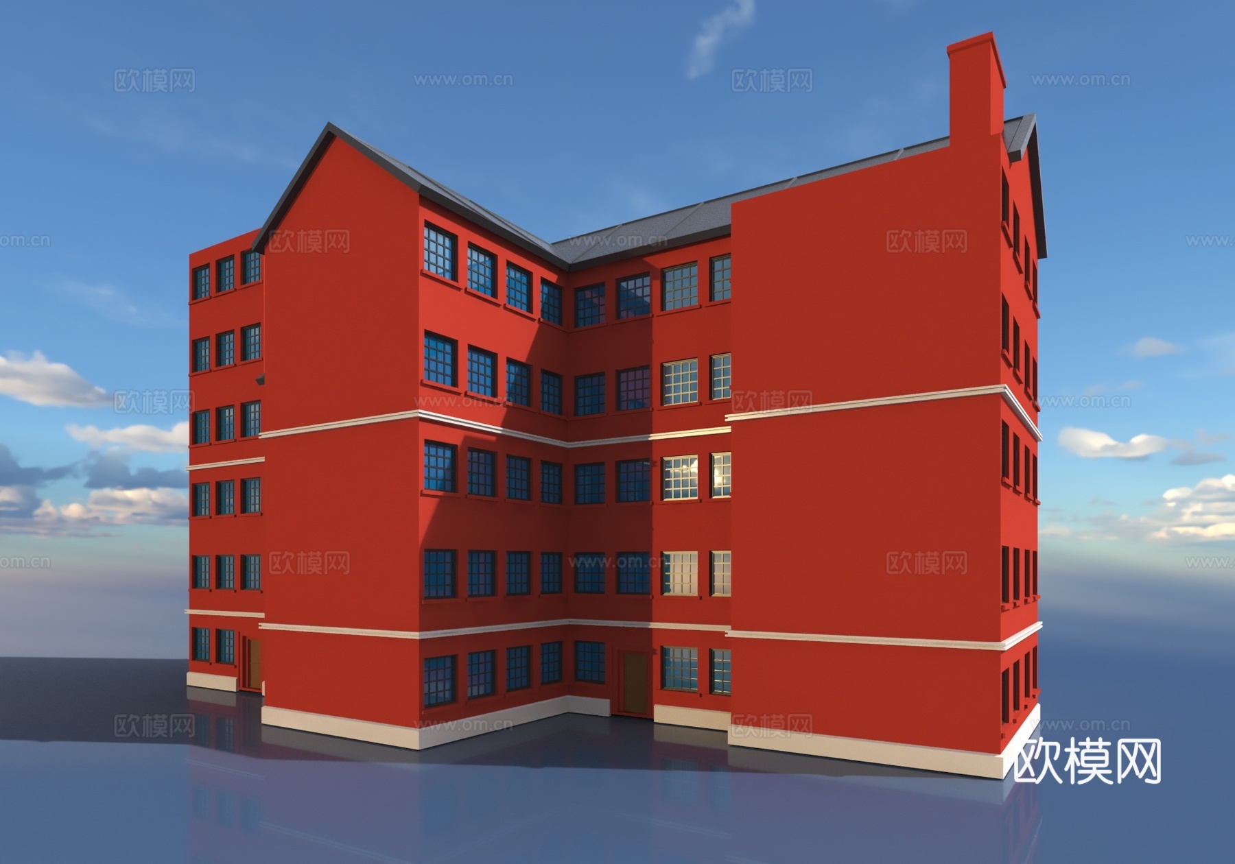 工厂建筑 建筑外观 复古建筑3d模型