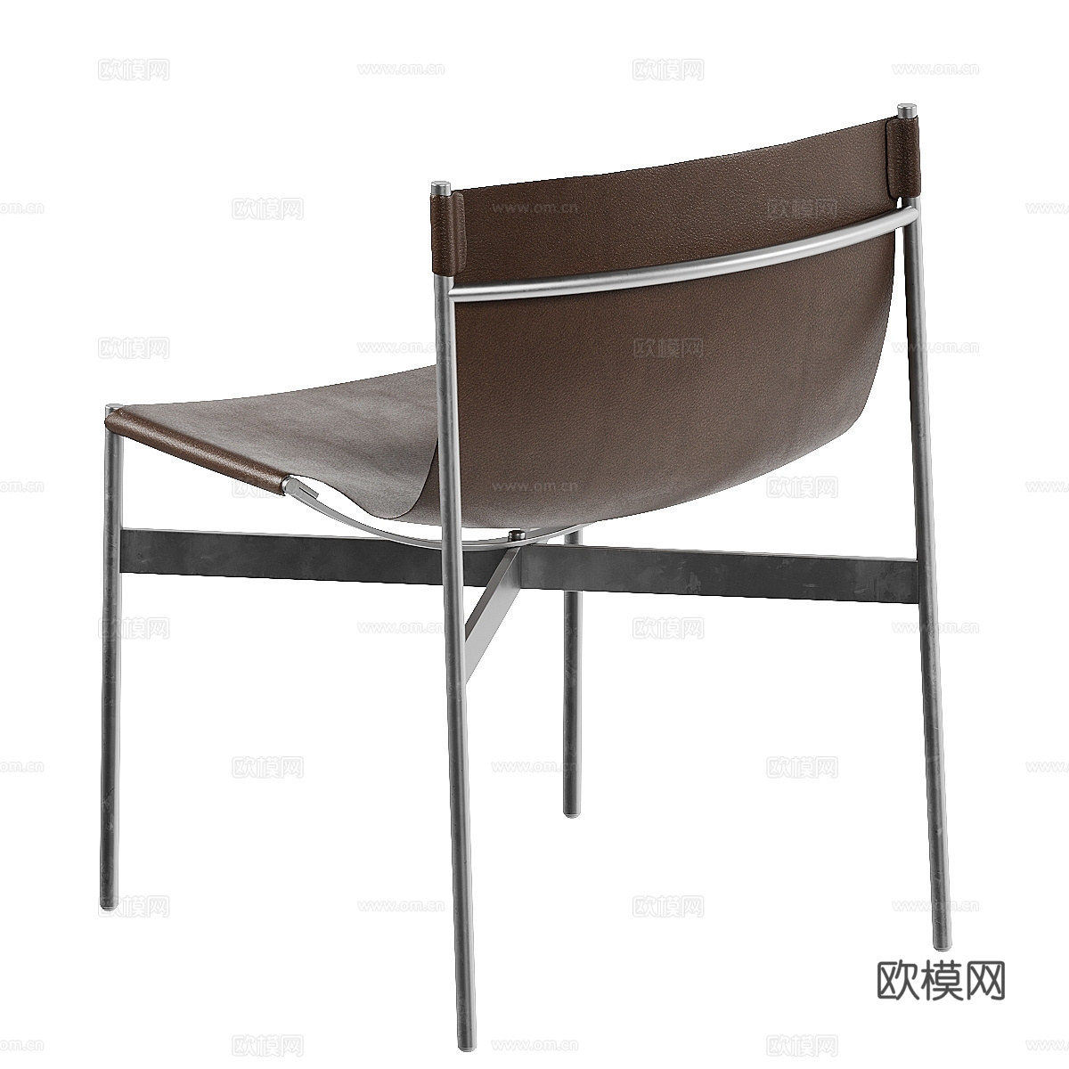 现代意式极简 Lucrezia 不锈钢皮革单椅3d模型