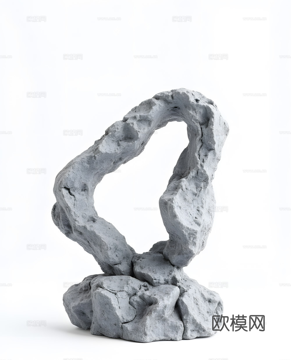 假山 石头 绿植3d模型