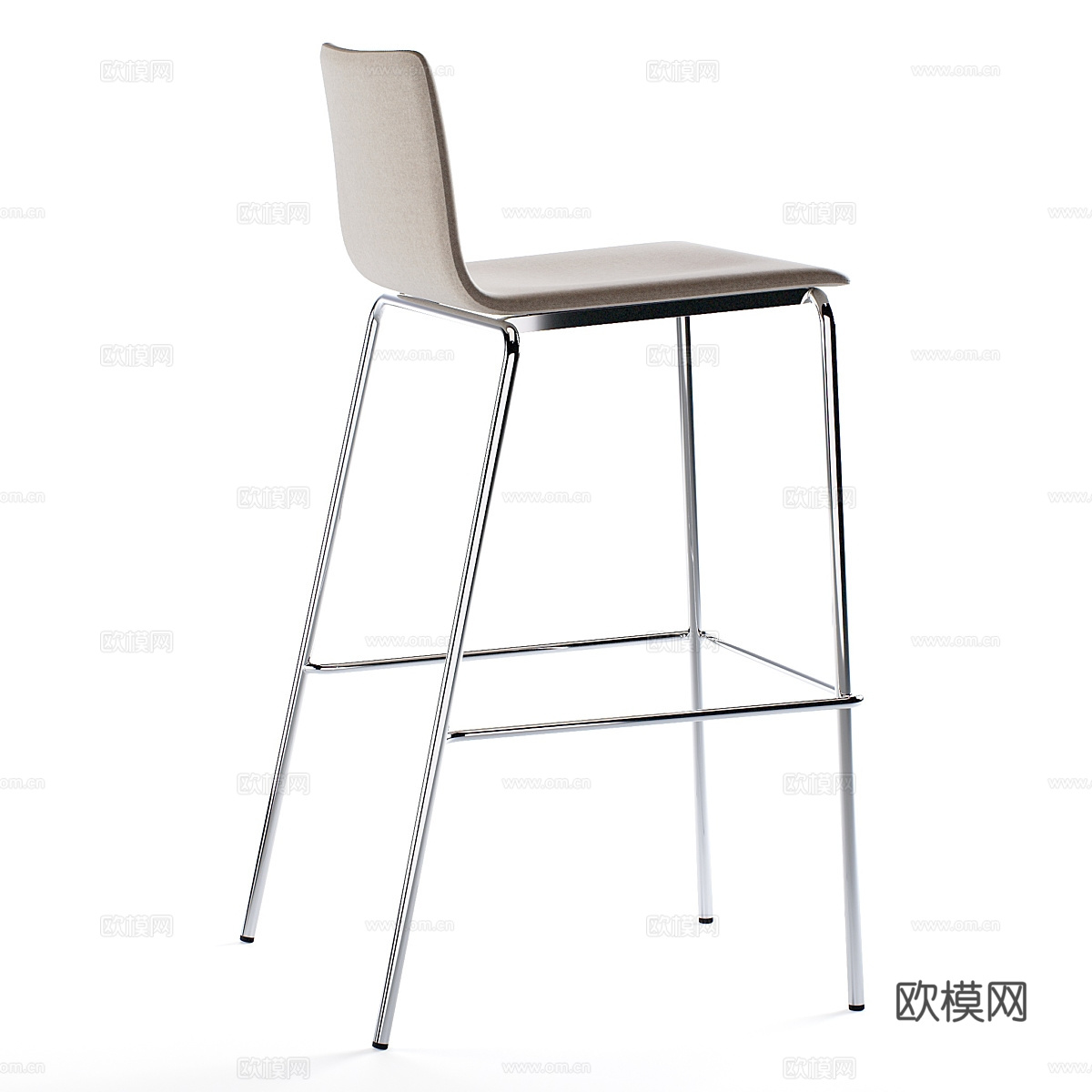 现代极简不锈钢吧台椅3d模型
