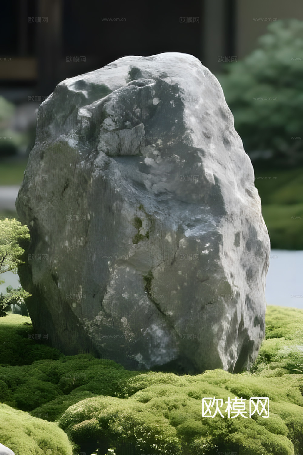 假山 石头 绿植su模型