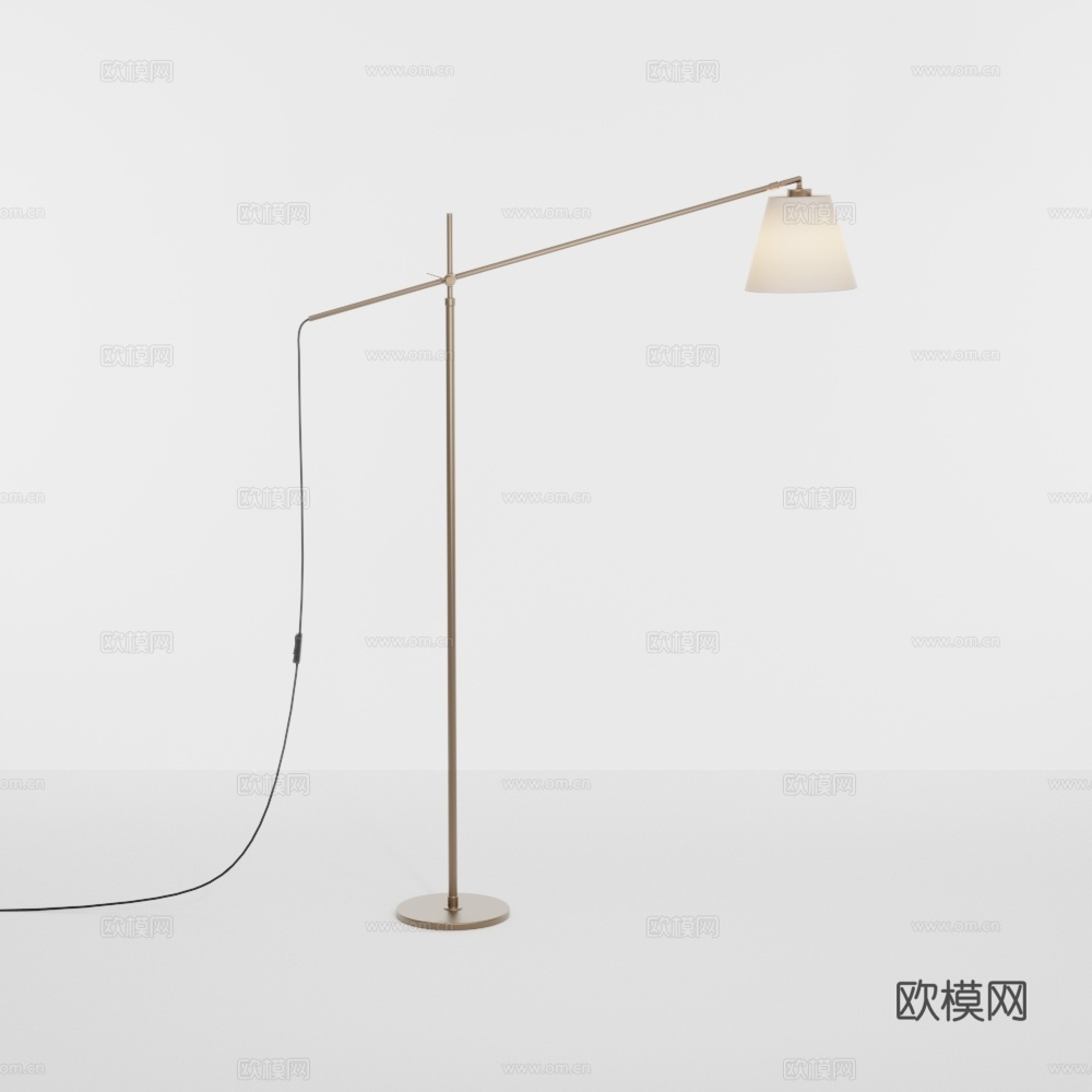 北欧落地灯客厅沙发旁钓鱼灯现代简约氛围灯su模型