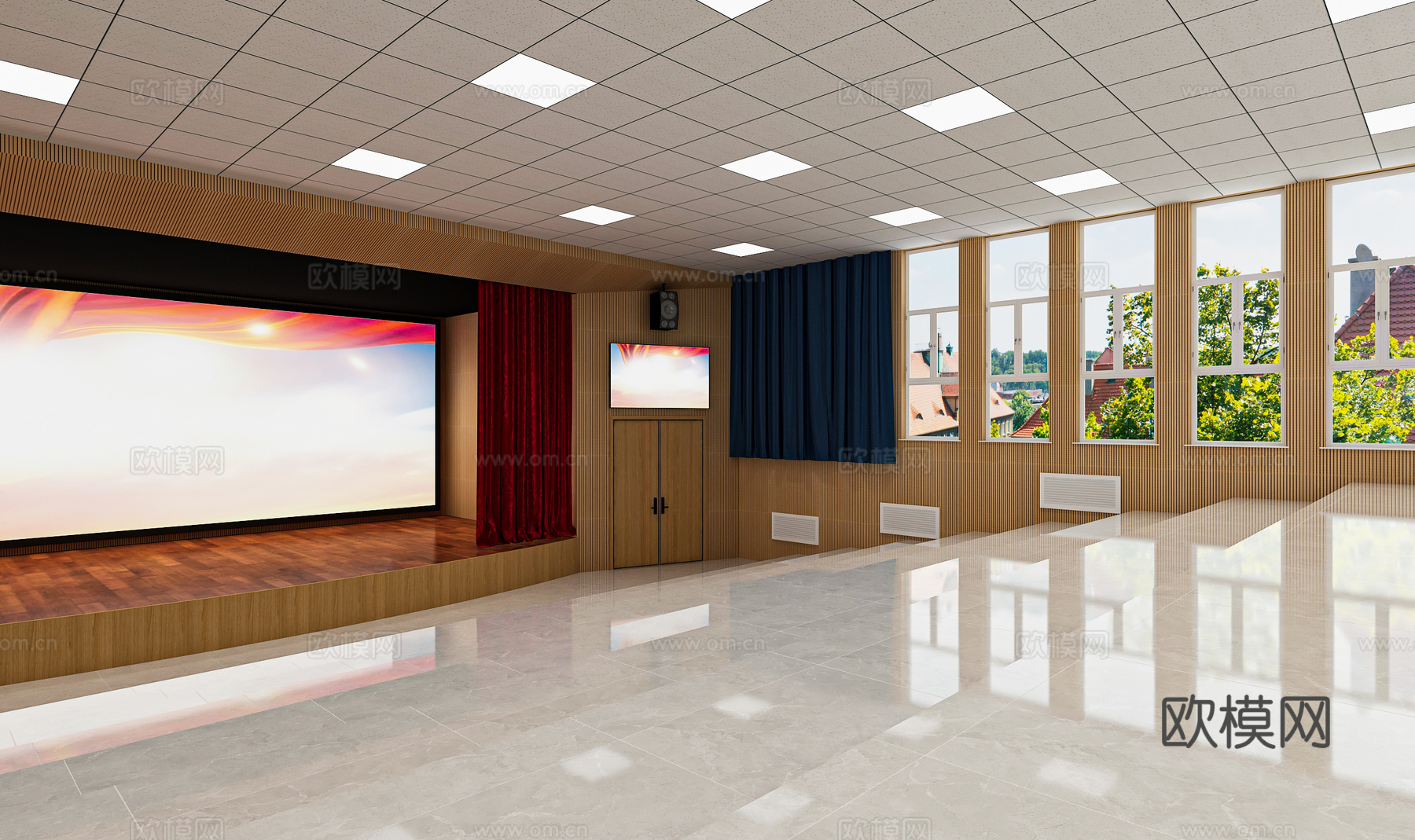 现代 会议室 石棉板3d模型