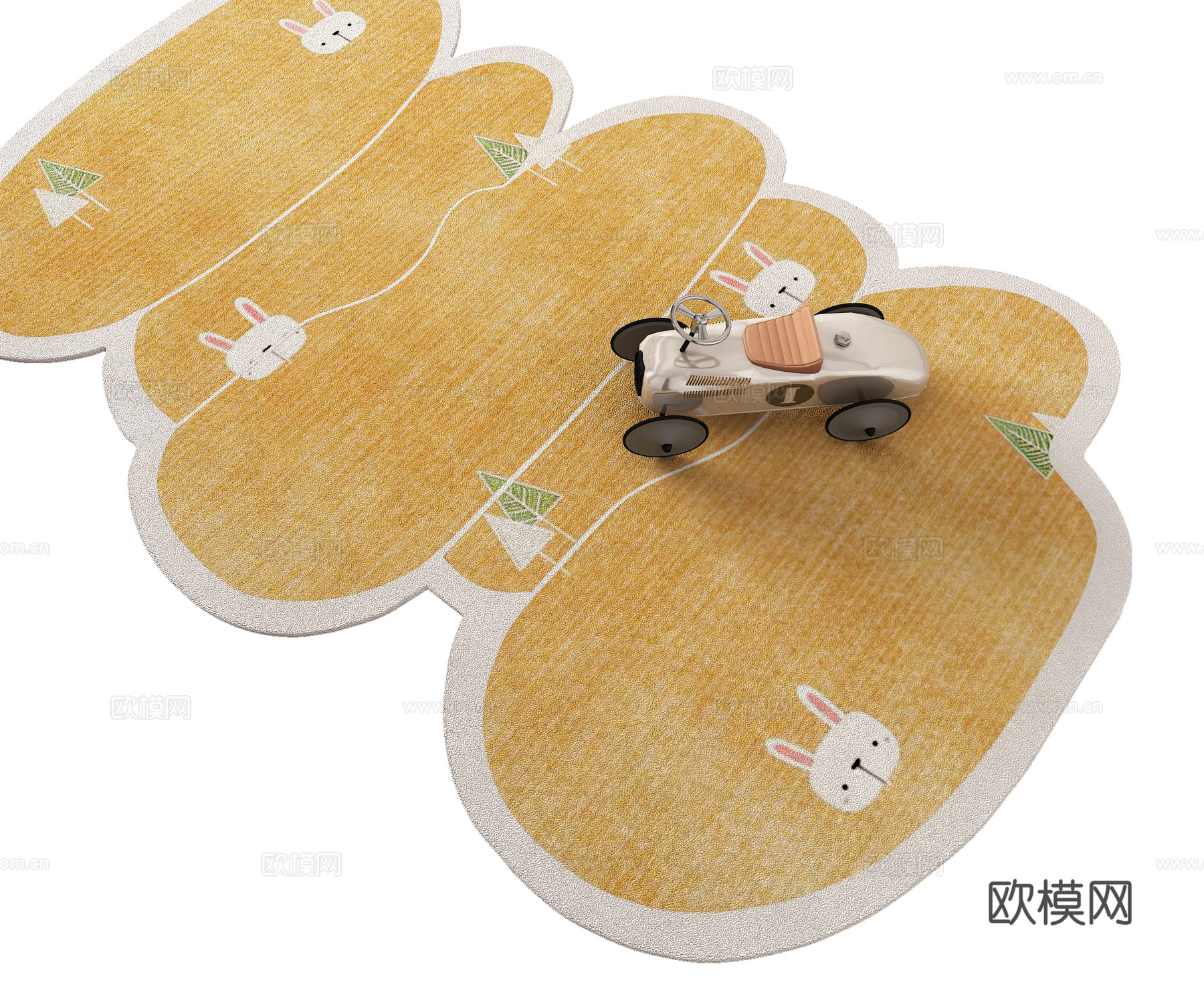 儿童房异形不规则地毯3d模型
