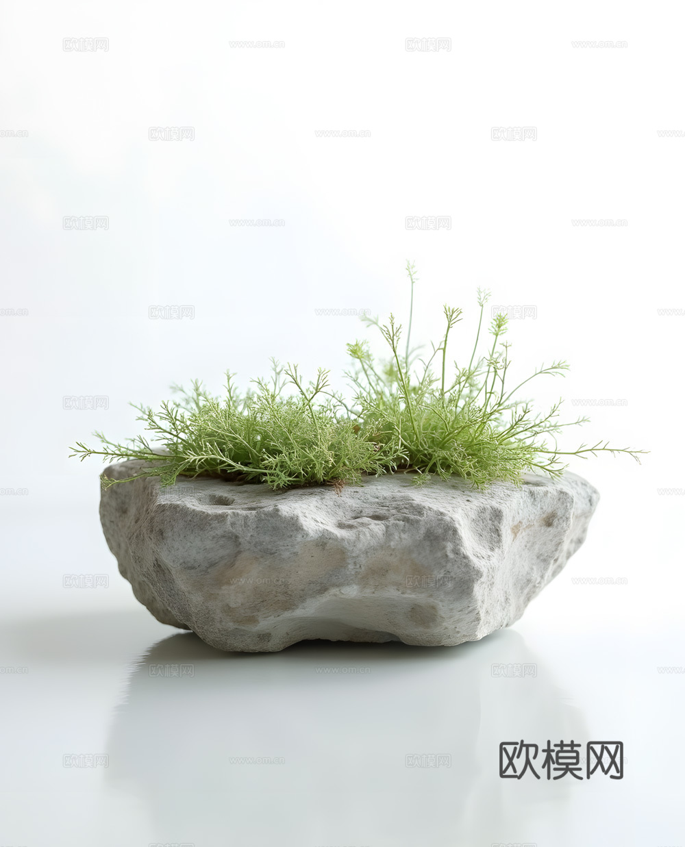 假山 石头 绿植su模型
