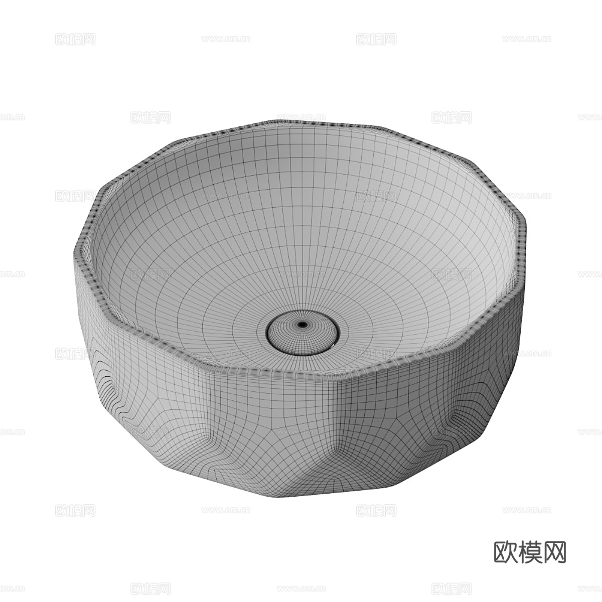 现代意式极简陶瓷台盆 洗手盆3d模型