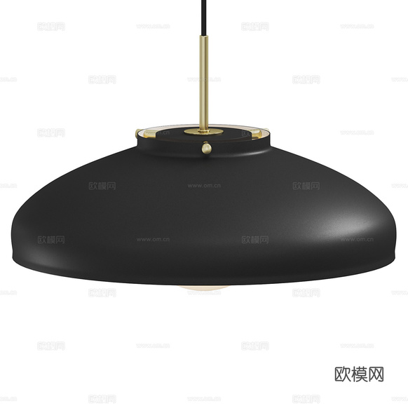 現(xiàn)代奶油風(fēng)圓盤金屬裝飾吊燈3d模型下載(渲染圖3)
