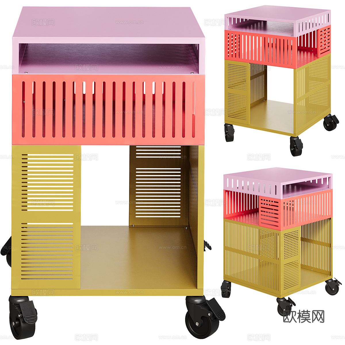 现代极简 TESAMMANS 脚轮储物柜3d模型