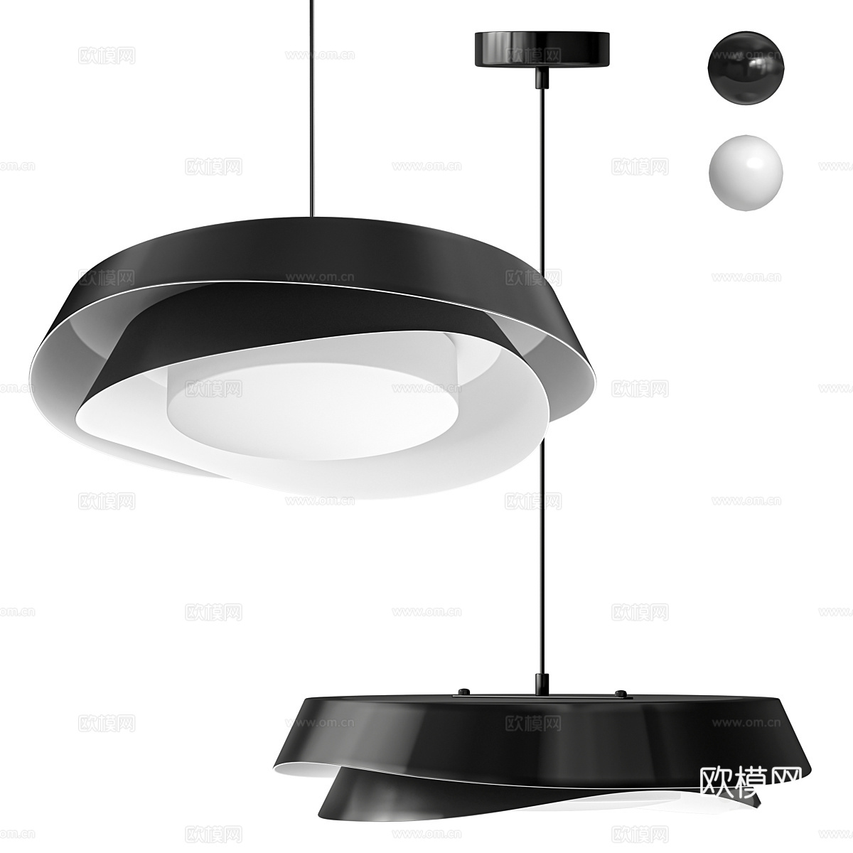 现代圆盘装饰吊灯3d模型