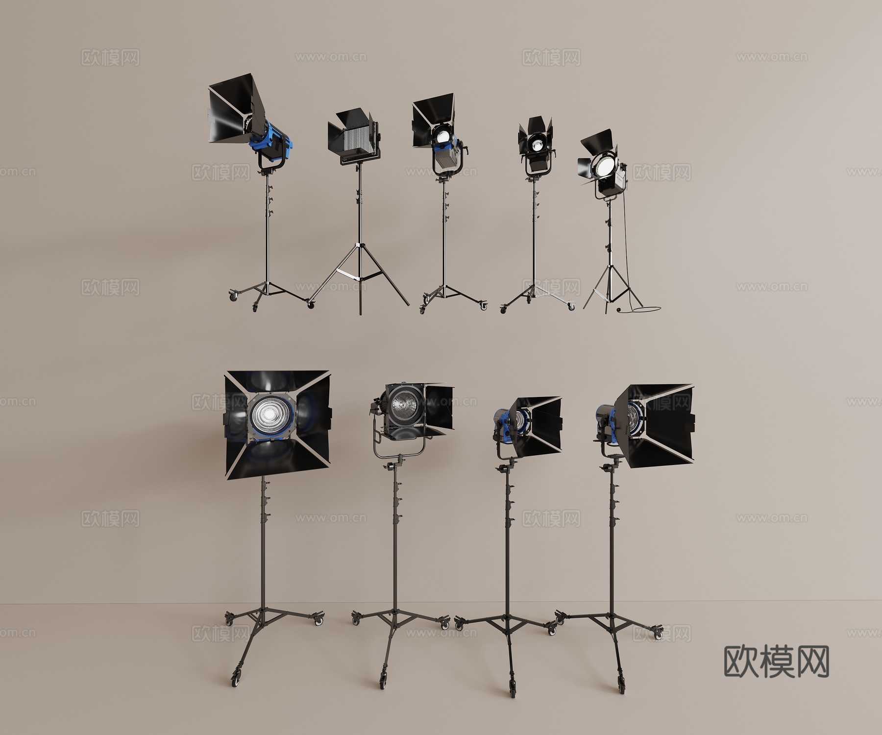 摄影补光灯 摄影器材3d模型