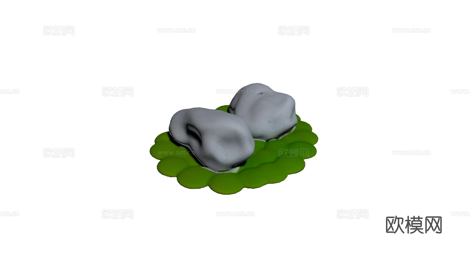 假山 石头 绿植su模型