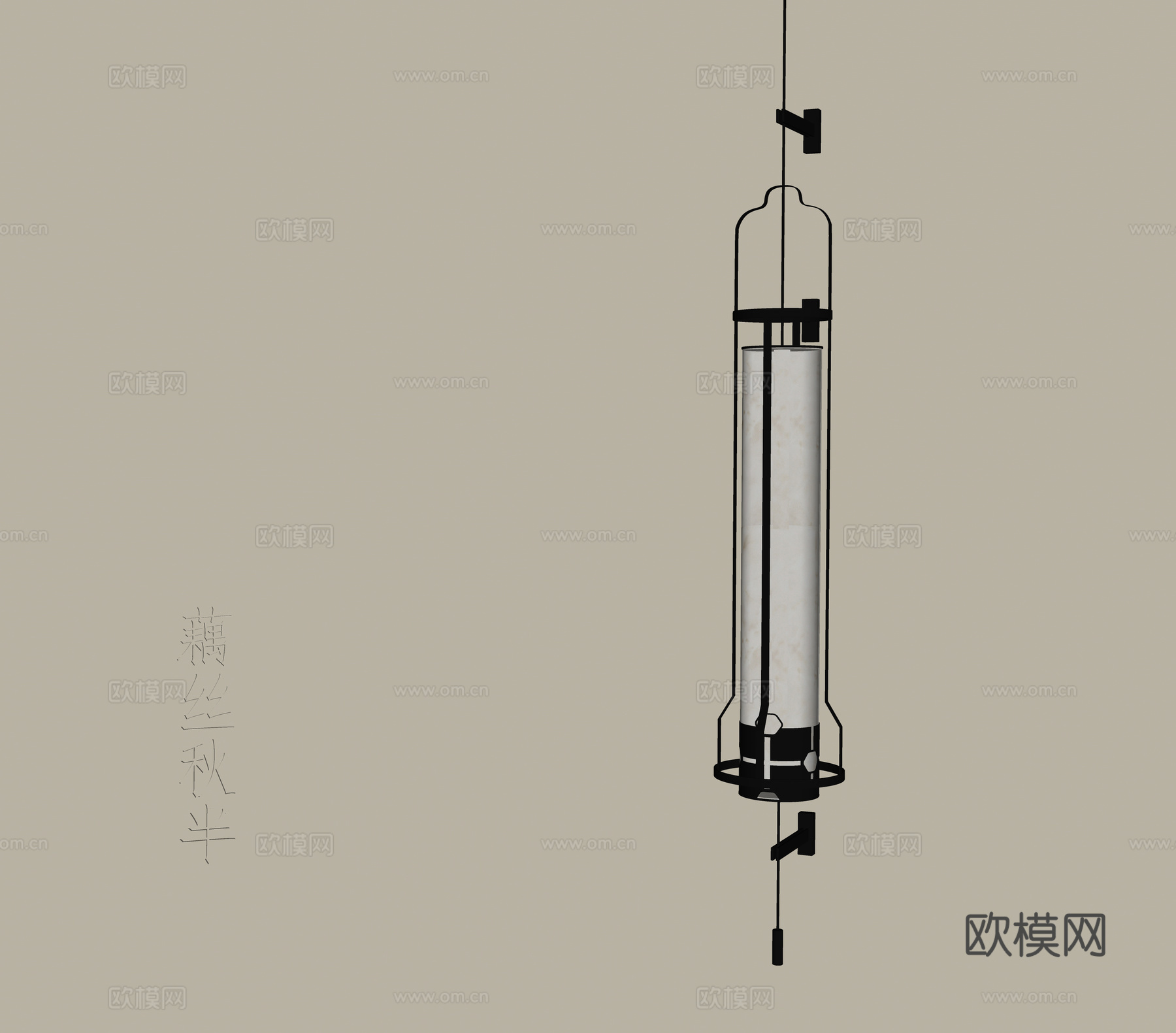 新中式宋式风壁灯su模型