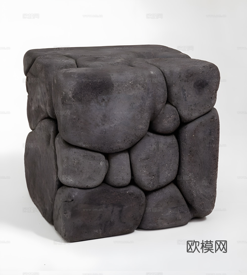 假山 石头 绿植su模型