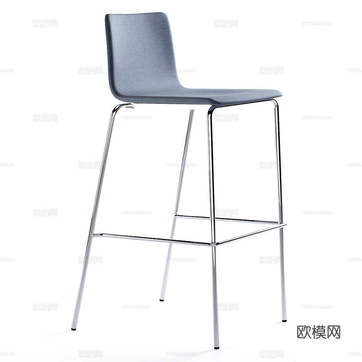 现代极简不锈钢吧台椅3d模型