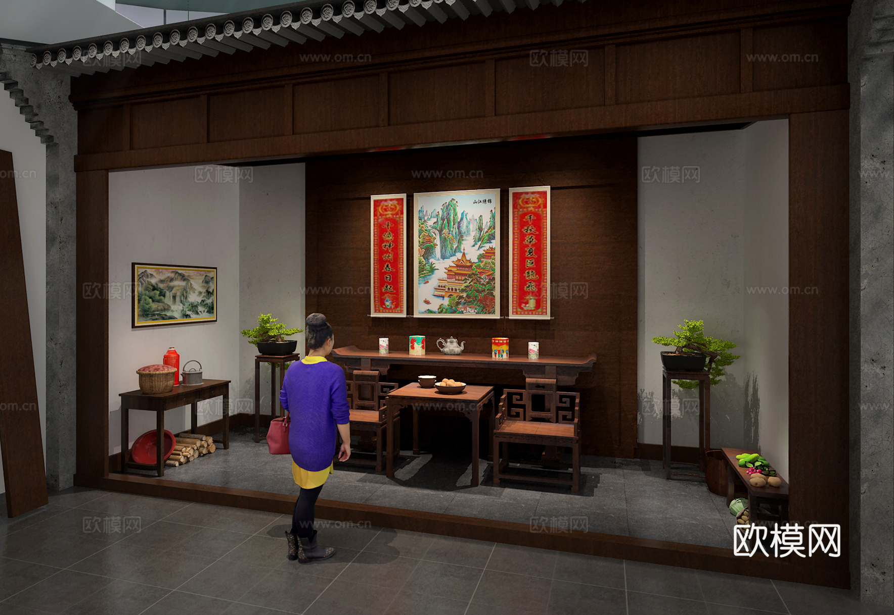 博物馆 老建筑 客厅3d模型