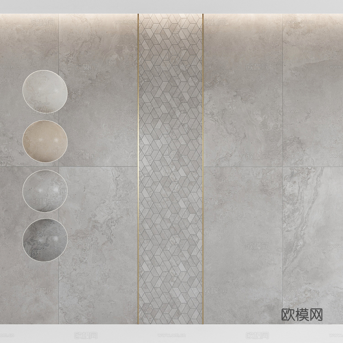 新中式瓷砖 岩板 大理石 仿古砖3d模型