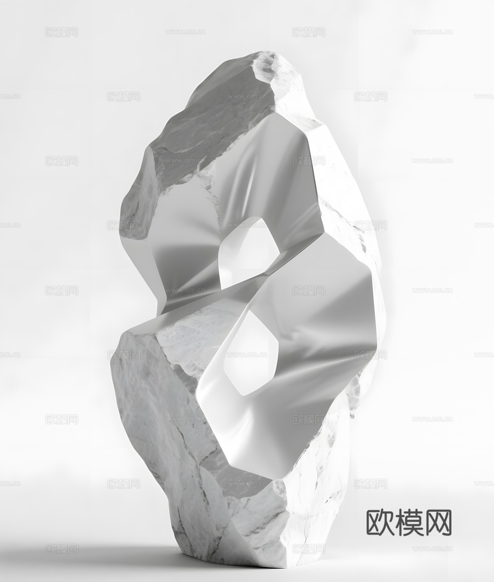 假山 石头 绿植su模型