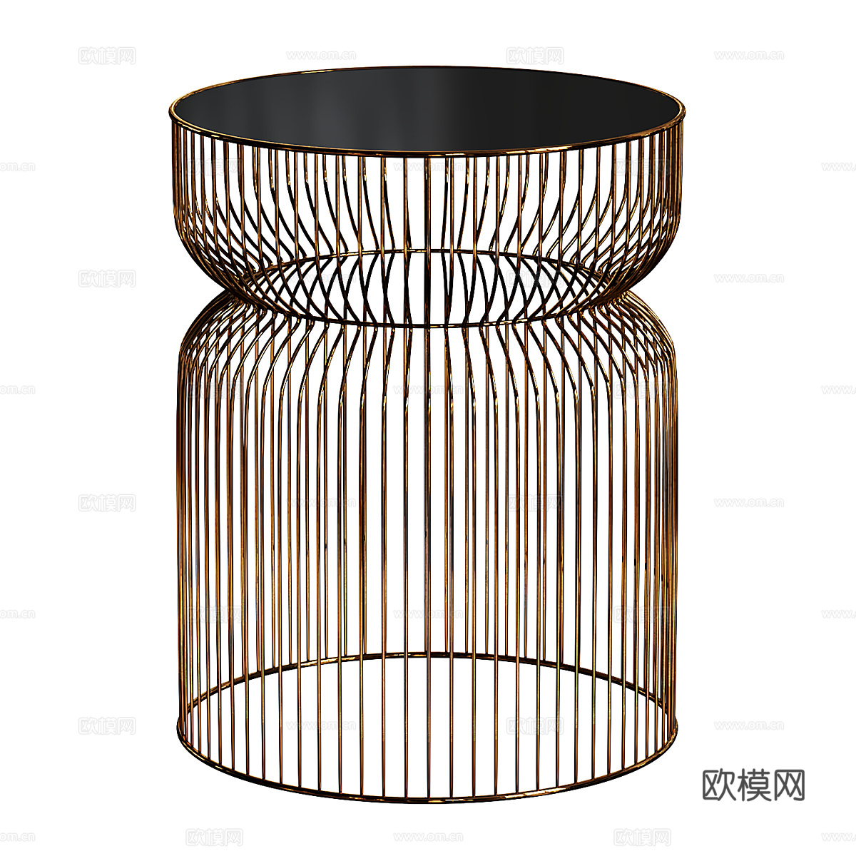 现代轻奢极简金属圆边几3d模型