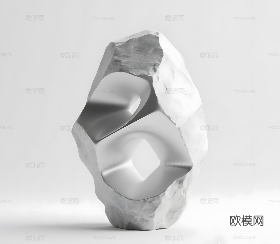 假山 石头 绿植su模型