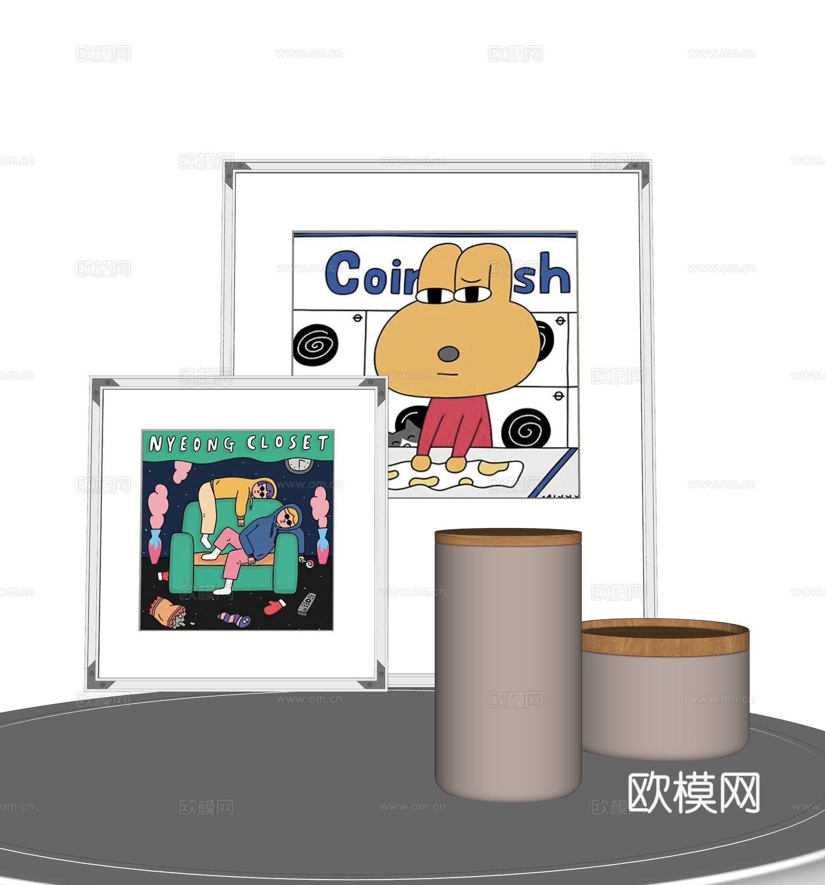 现代饰品装饰画组合su模型