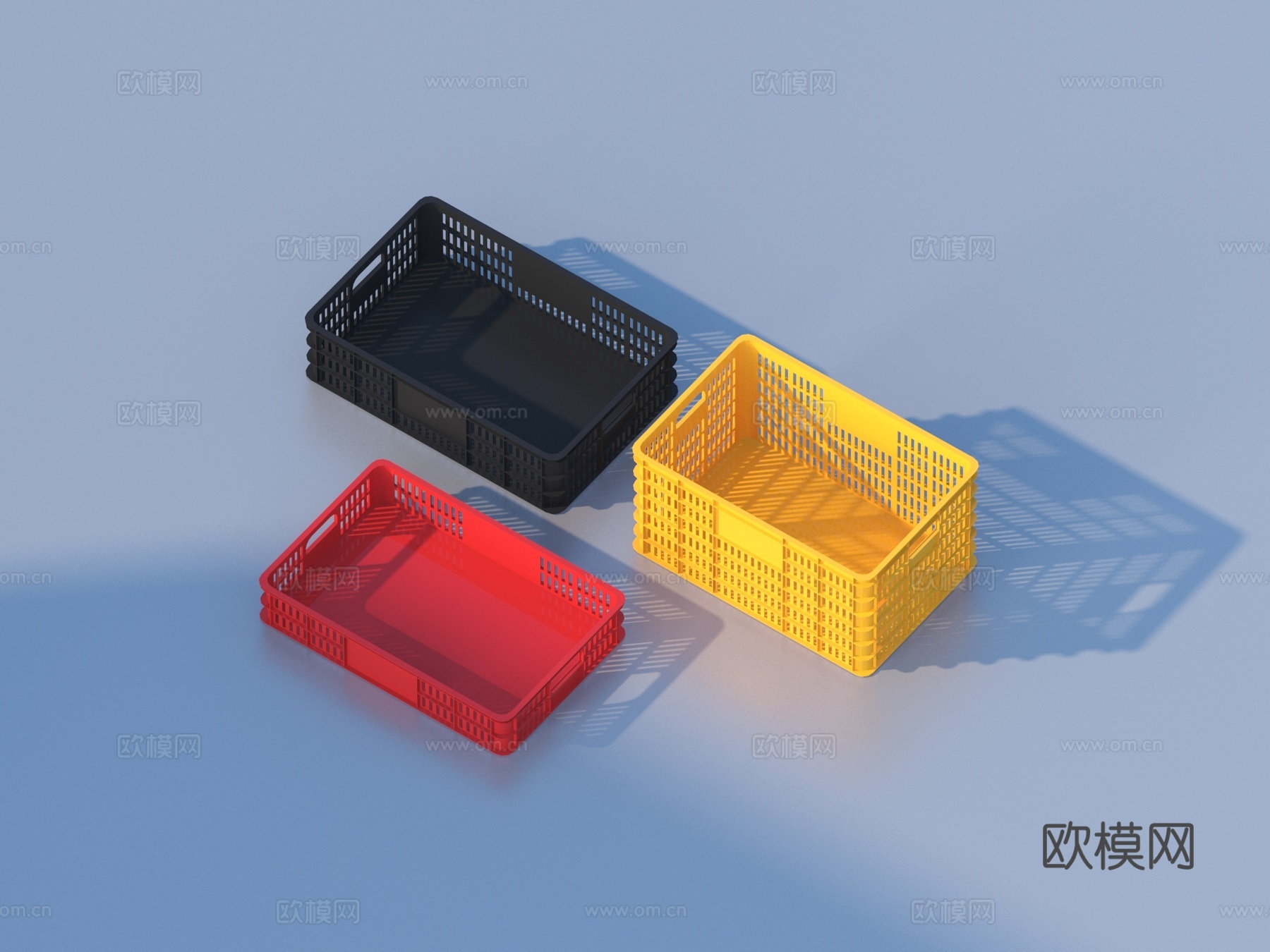 塑料筐 收纳筐 收纳箱 置物筐3d模型