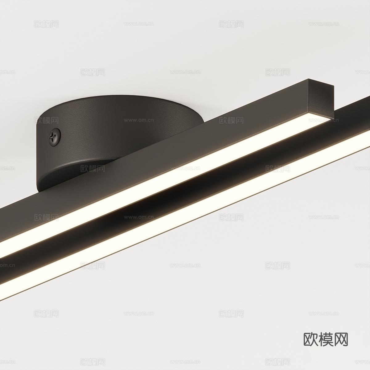 现代轻奢极简长条吸顶灯3d模型