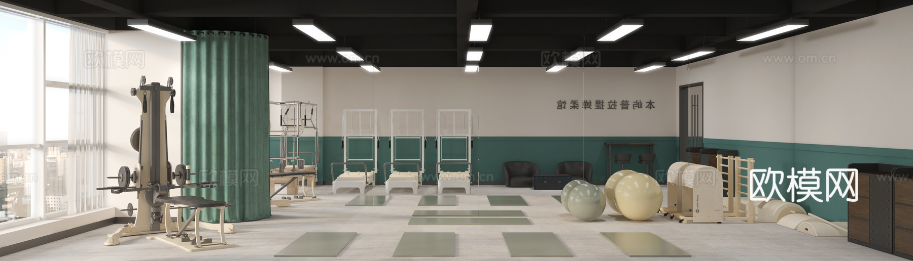 现代+普拉提瑜伽馆3d模型