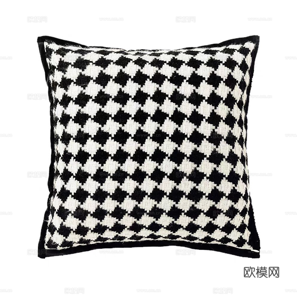 现代抱枕 枕头 格纹抱枕