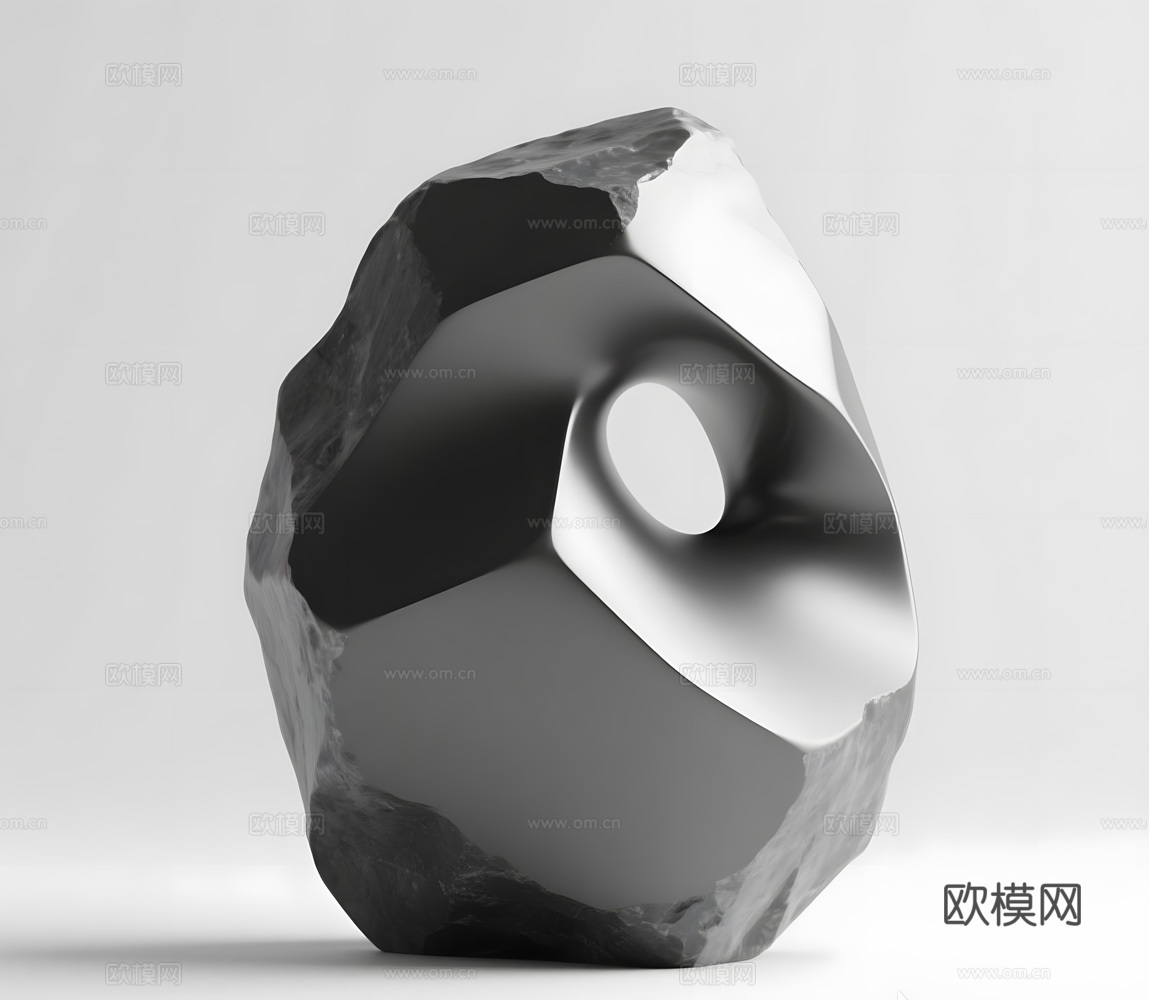 假山 石头 绿植su模型