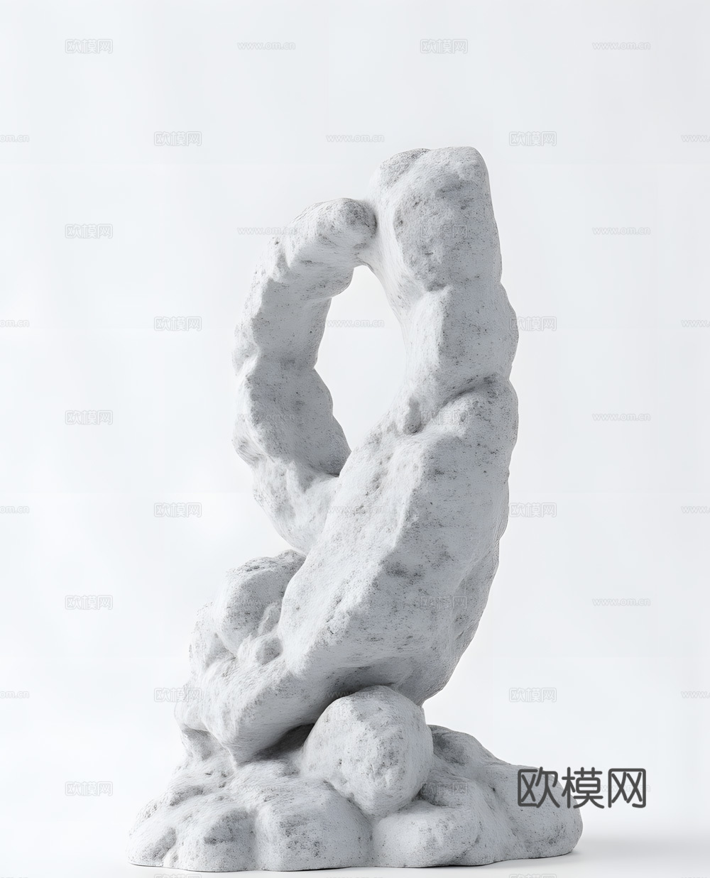假山 石头 绿植su模型