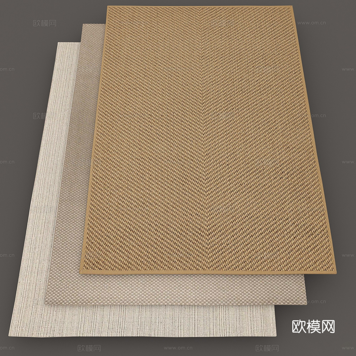 新中式编织地毯3d模型