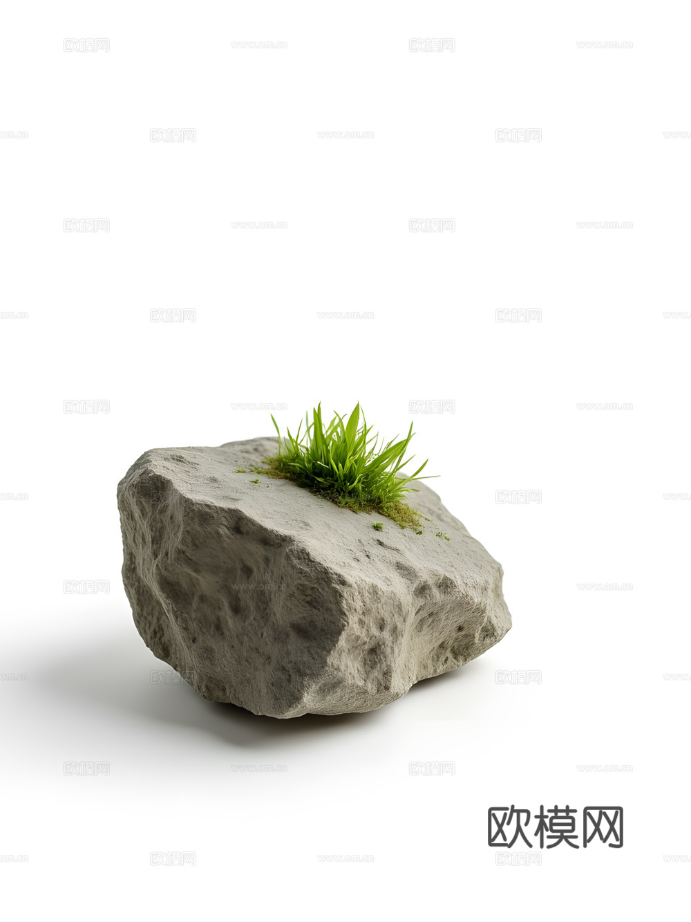假山 石头 绿植3d模型
