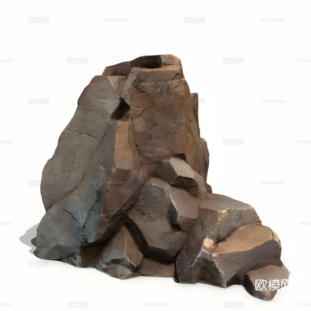 假山 石头 绿植3d模型