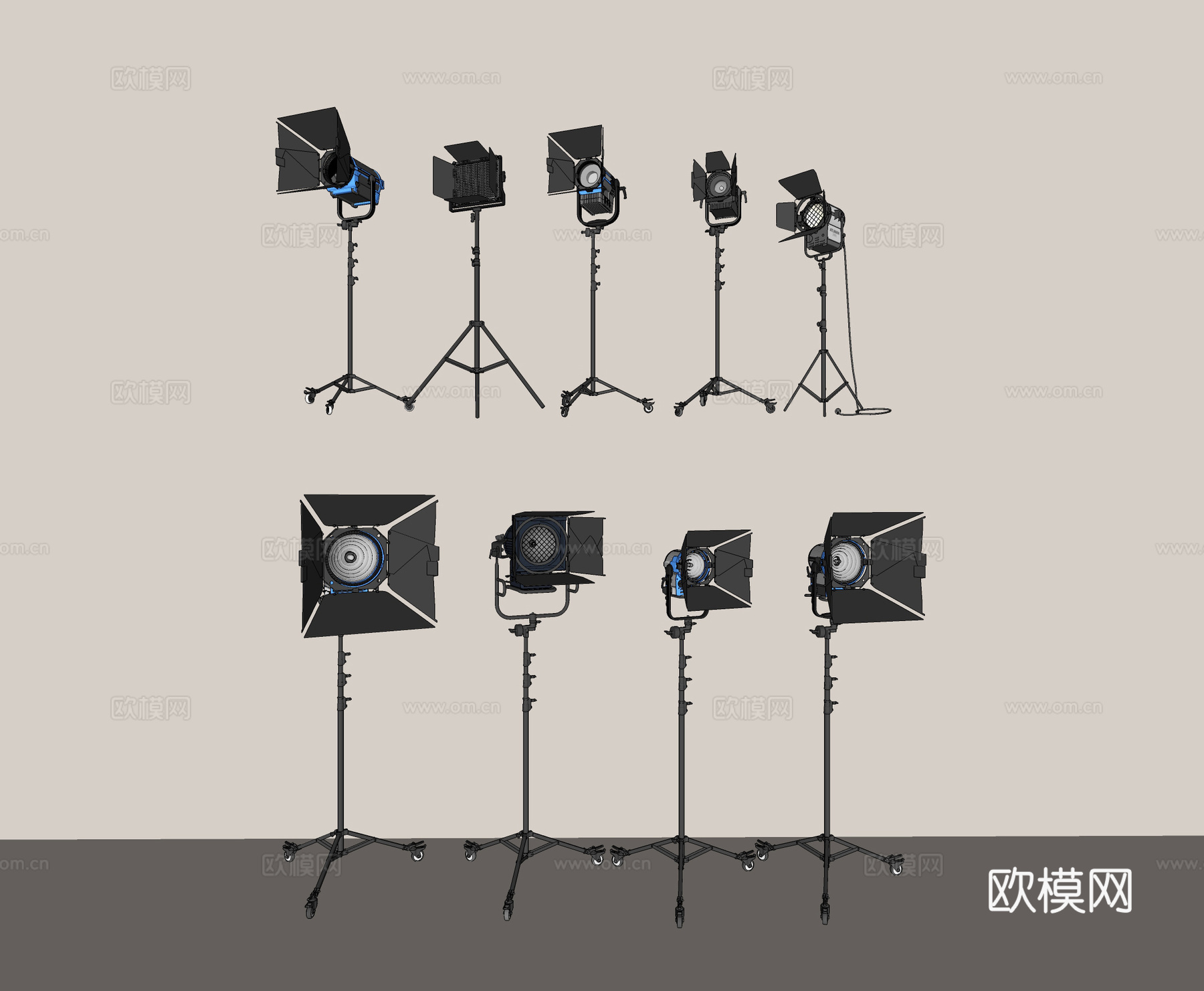 摄影补光灯 摄影器材su模型