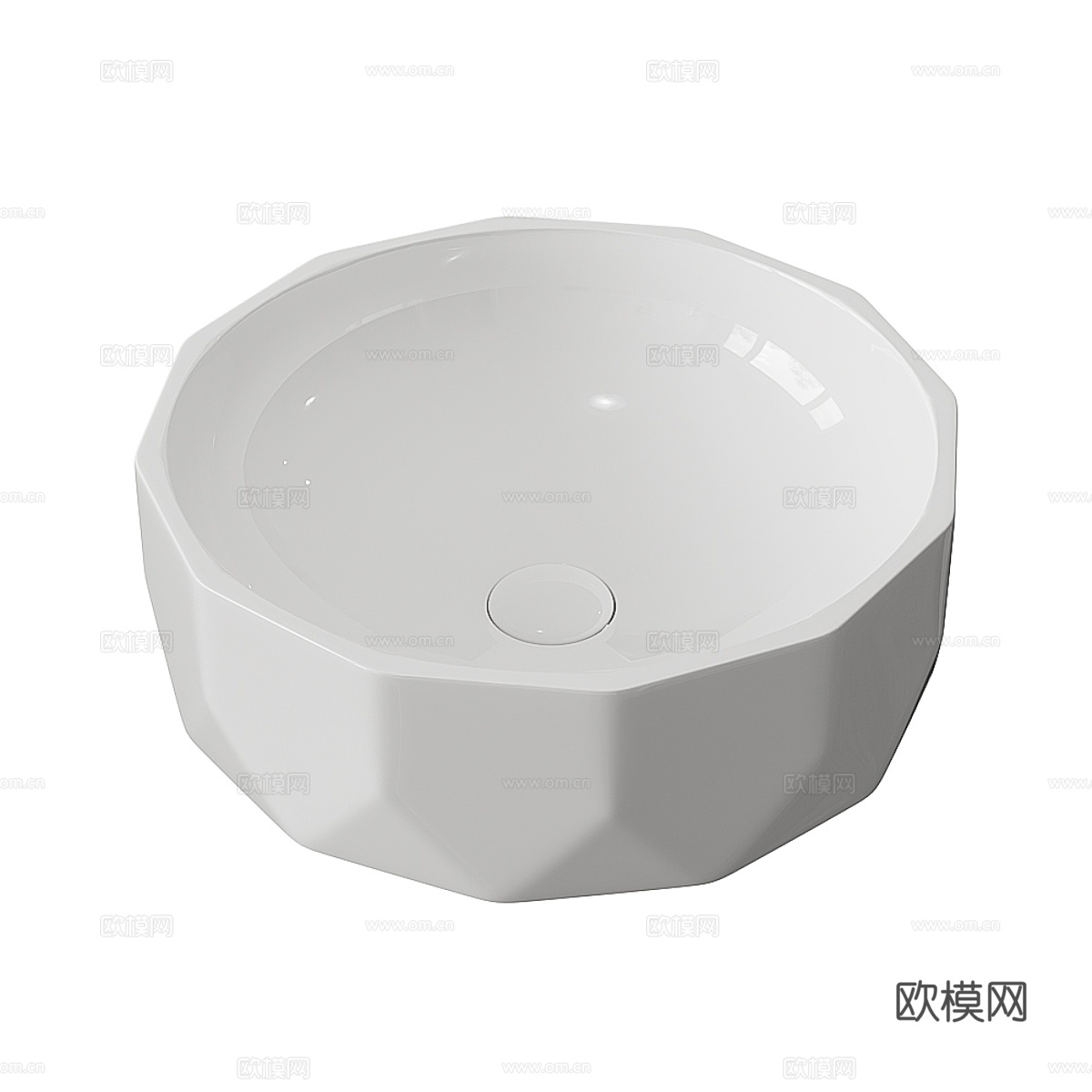 现代意式极简陶瓷台盆 洗手盆3d模型