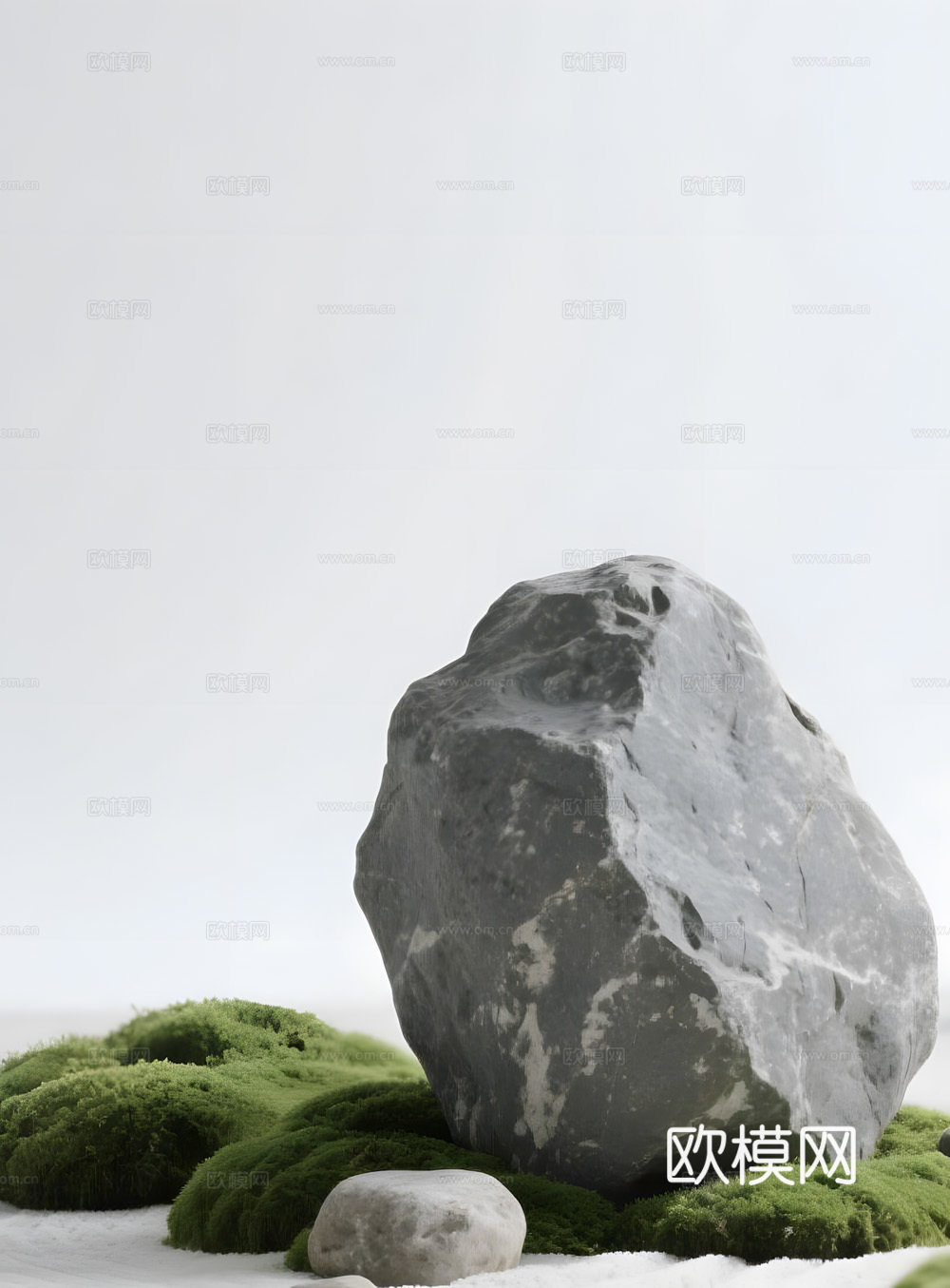 假山 石头 绿植su模型