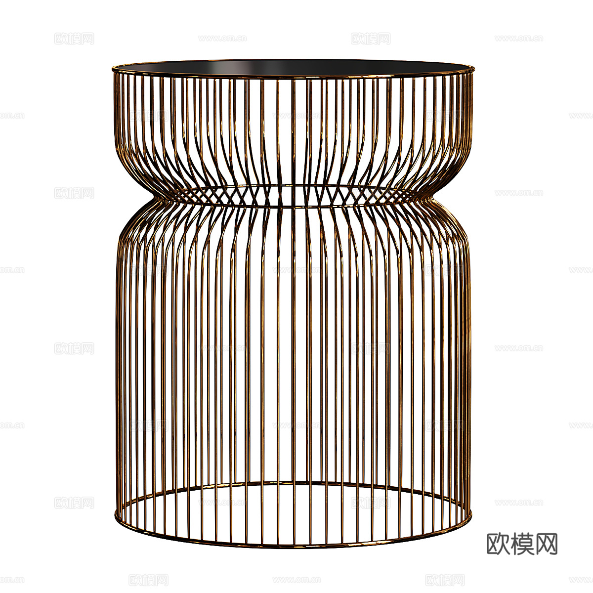现代轻奢极简金属圆边几3d模型