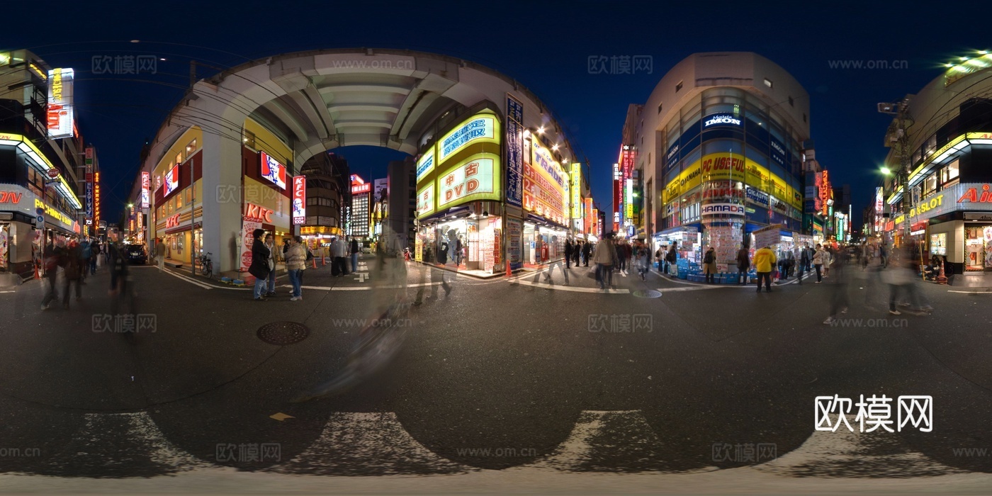 城市夜景 日式风光建筑物HDR