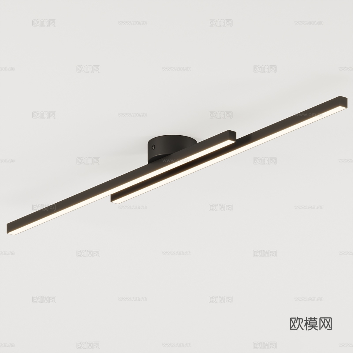 现代轻奢极简长条吸顶灯3d模型