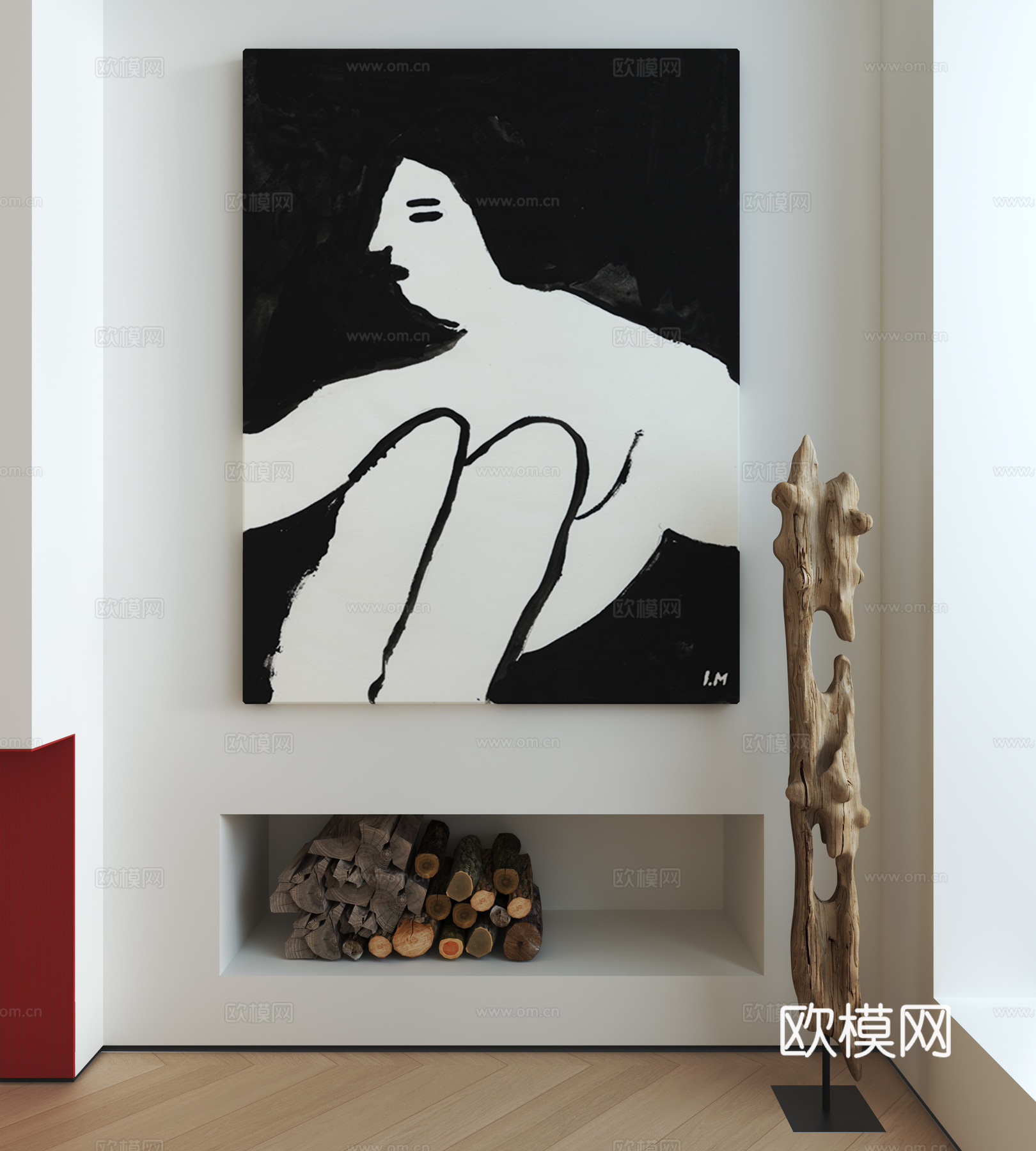 诧寂风挂画su模型