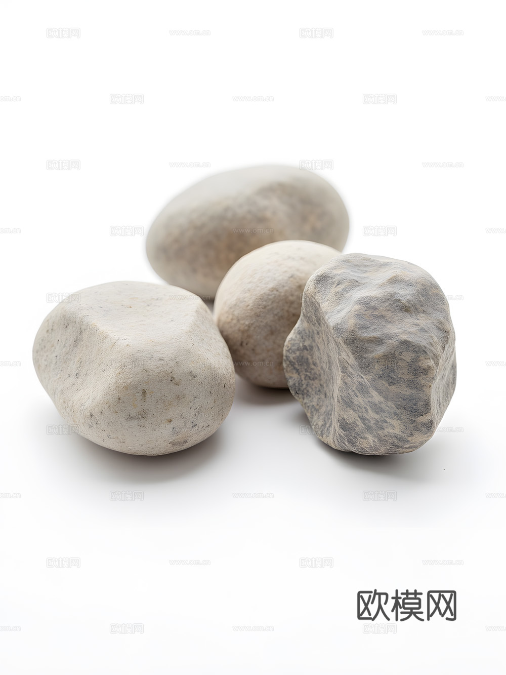 假山 石头 绿植3d模型