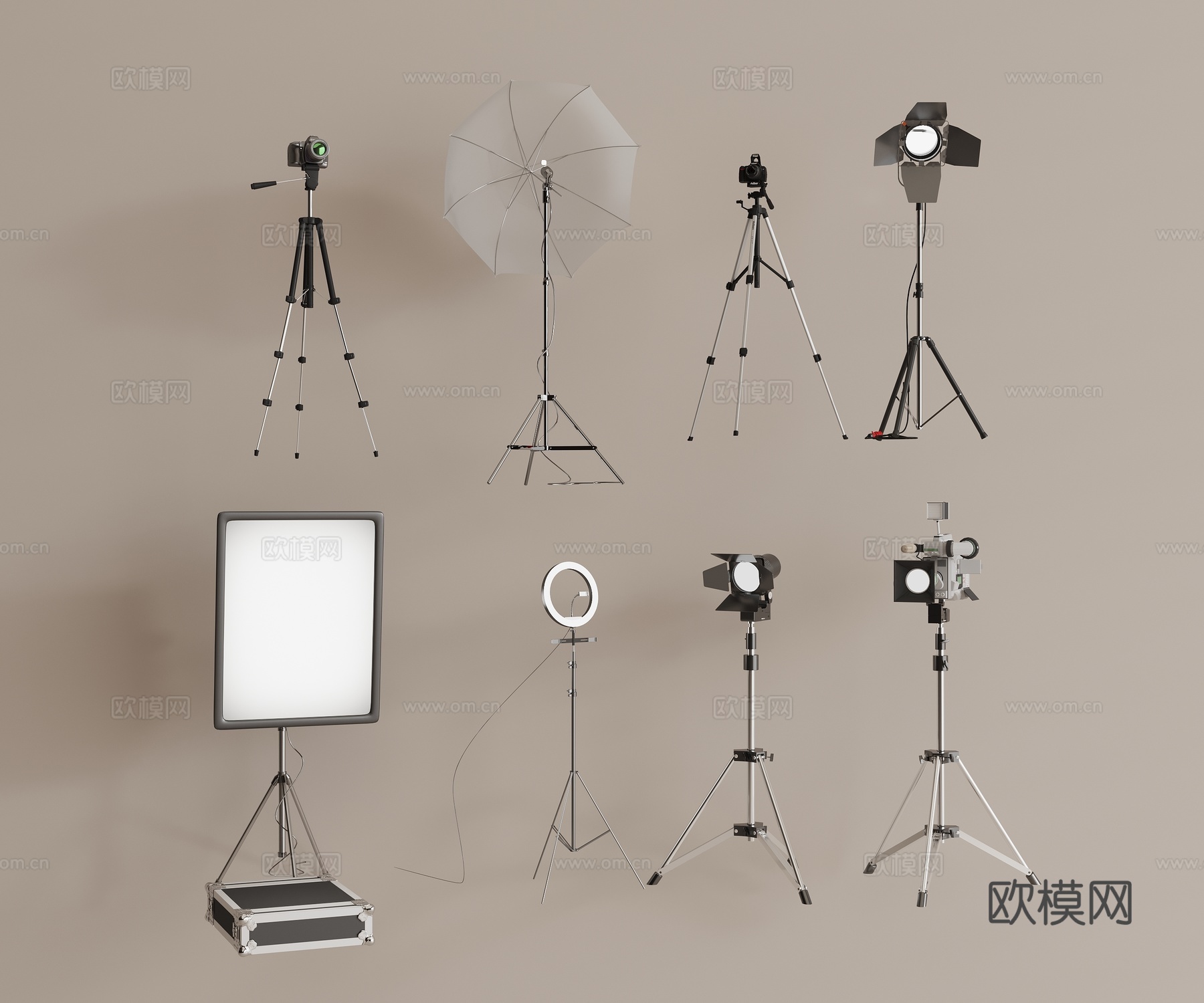 摄影棚灯具 补光灯具 摄影器材su模型