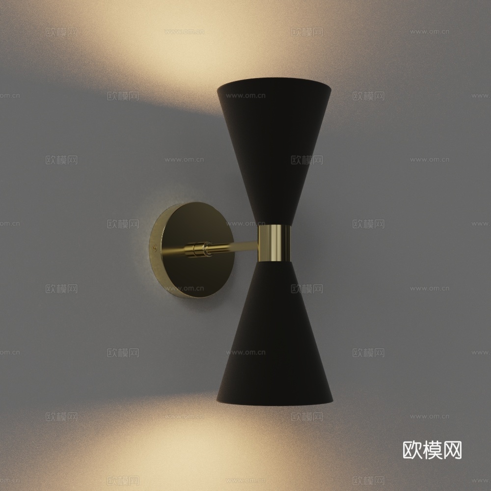 北欧灯具工业风床头壁灯轻奢创意卧室现代简约走廊过道蝴蝶结墙灯su模型