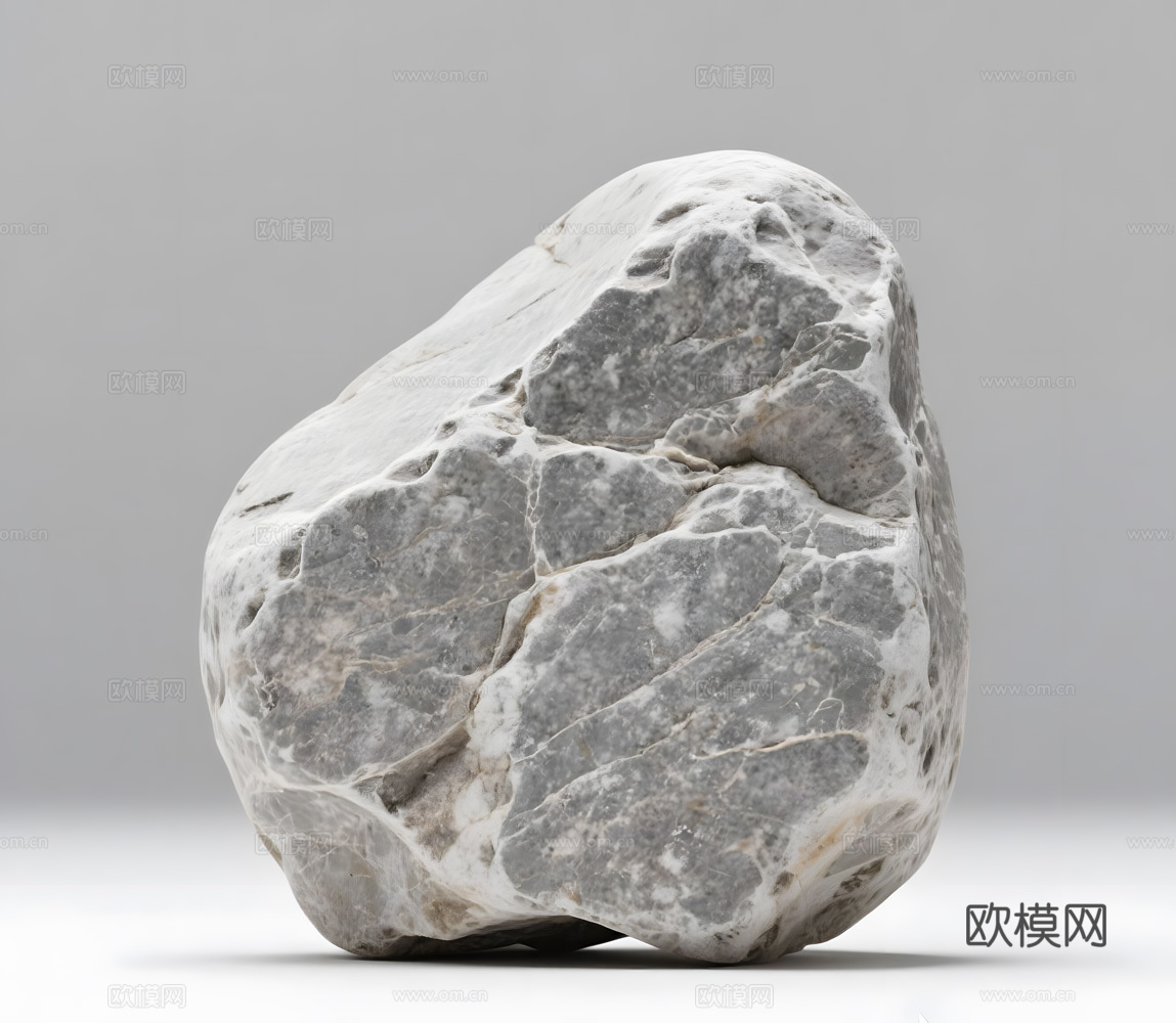 假山 石头 绿植3d模型