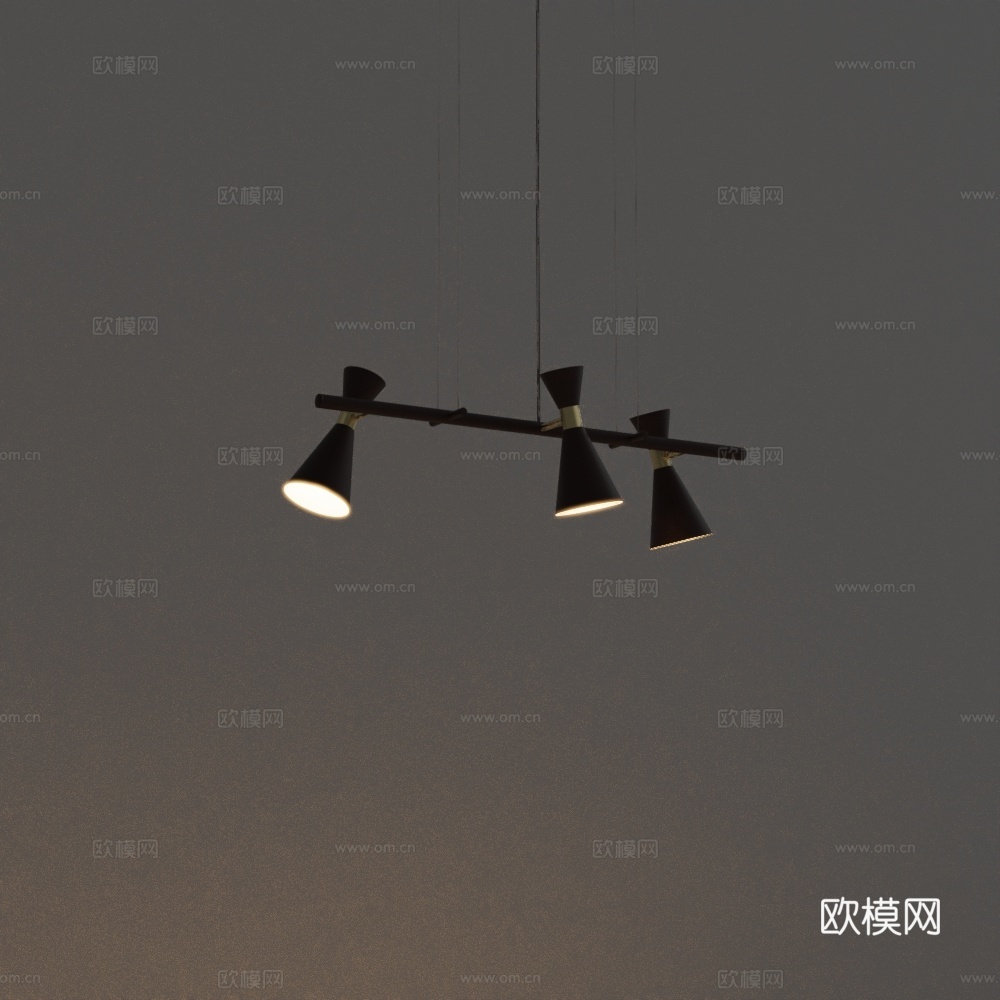 北欧简约创意客厅吊灯 现代个性轻奢设计师酒店服装店餐厅吊灯su模型