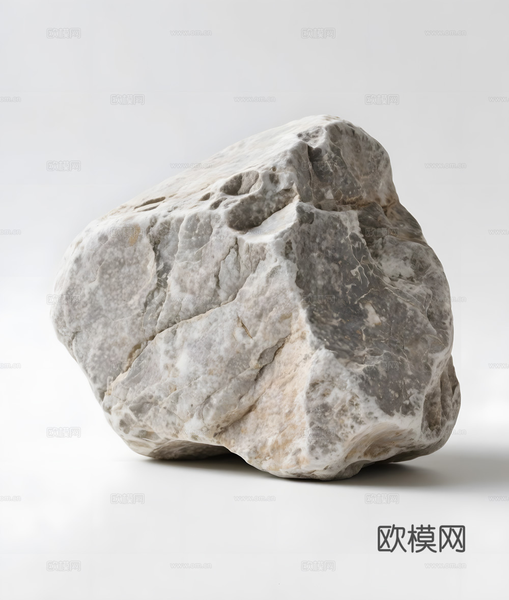 假山 石头 绿植3d模型