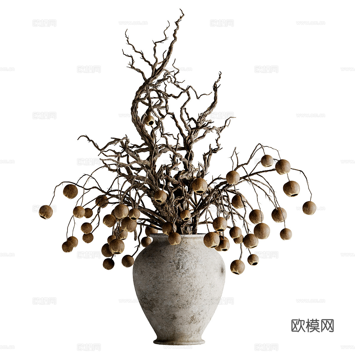 新中式侘寂花瓶花艺3d模型