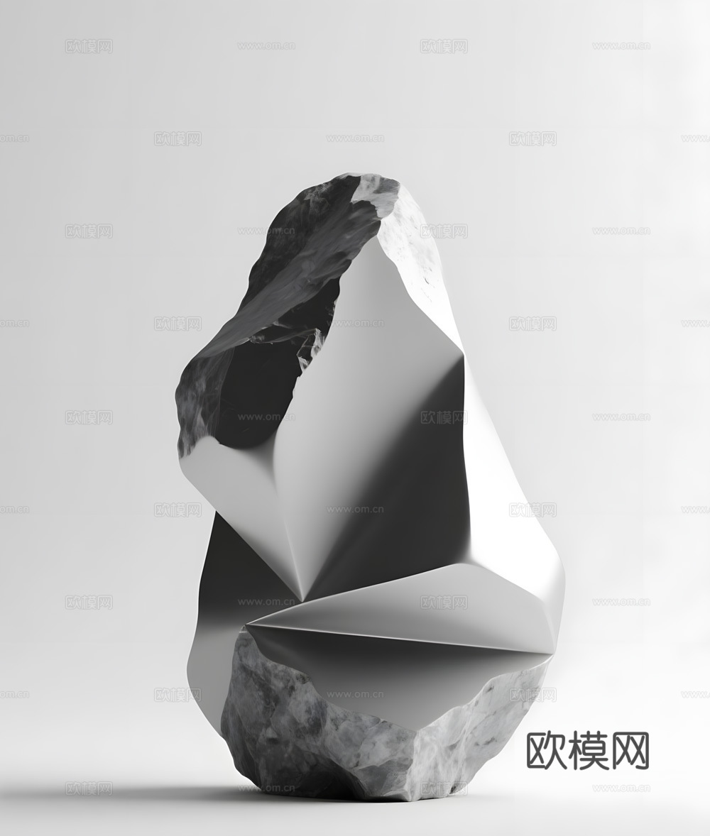 假山 石头 绿植su模型